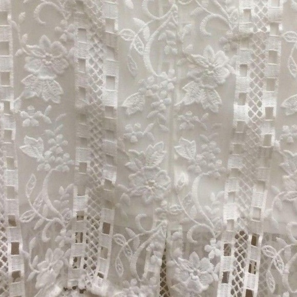 A.L.C. Merrill White Cotton Embroidered Skirt Silk Lined Designer ,Size 10,NEW - Picture 8 of 11